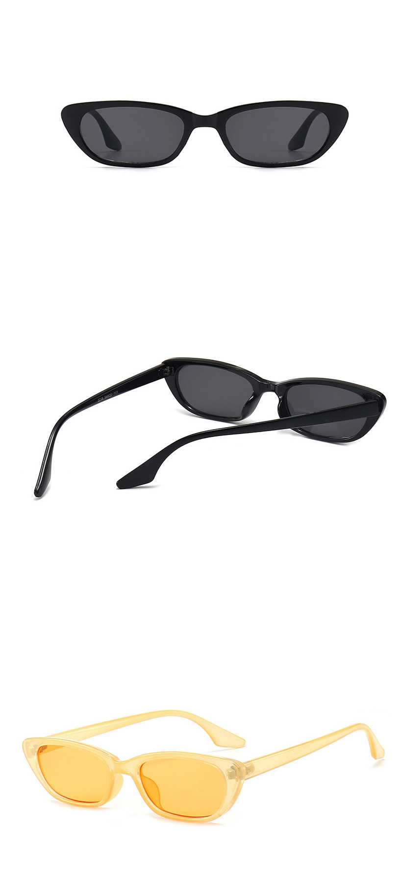 Fashion Bright Black Blue Film Small Frame Cat Eye Sunglasses,Women Sunglasses