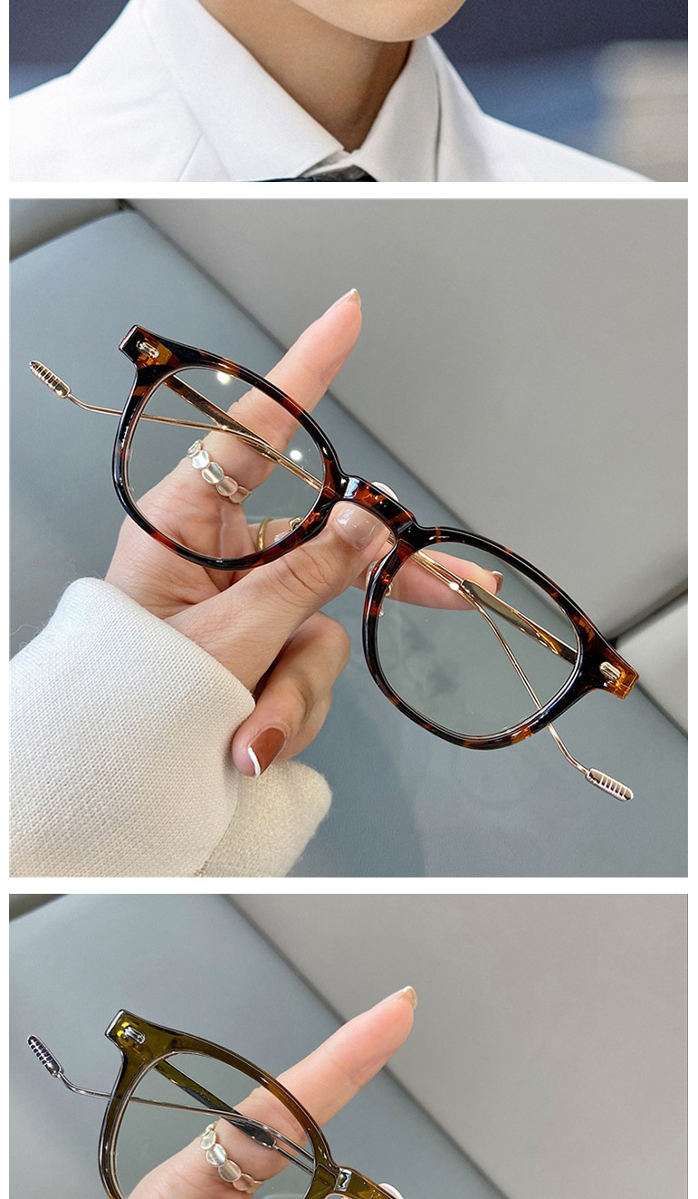 Fashion Huang Leopard Circular Rice Nail Can Be Polyplant,Fashion Glasses