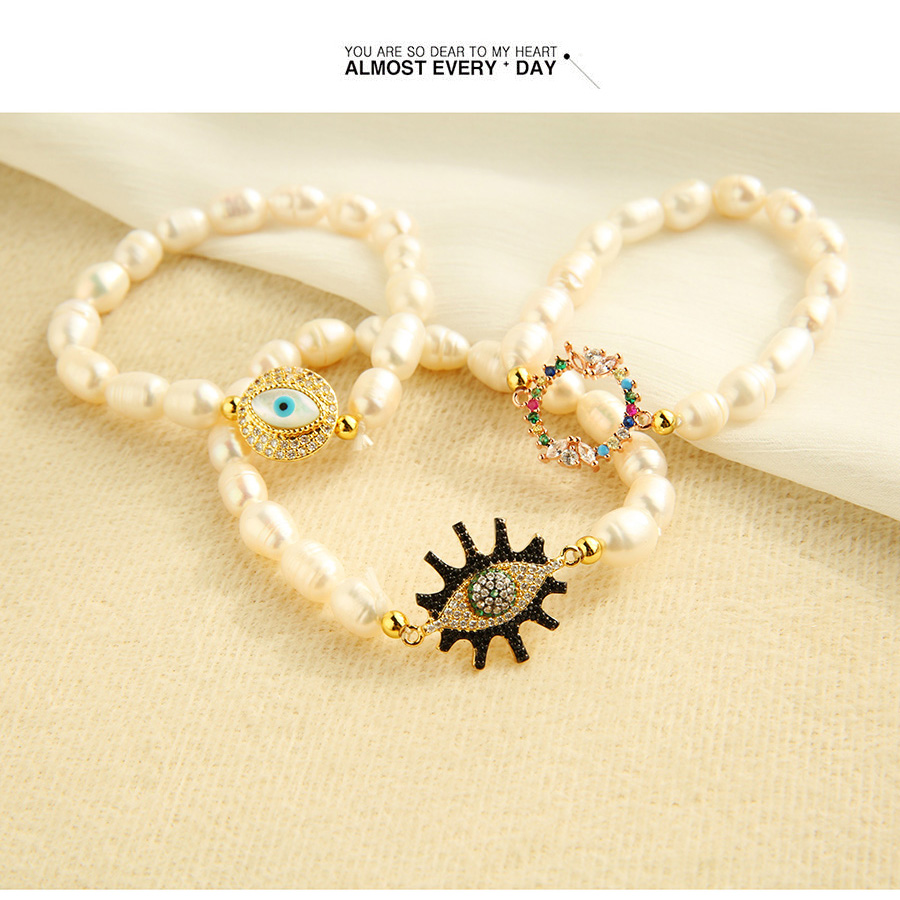 Fashion White Copper Inlaid Zircon Pearl Palm Bracelet,Bracelets