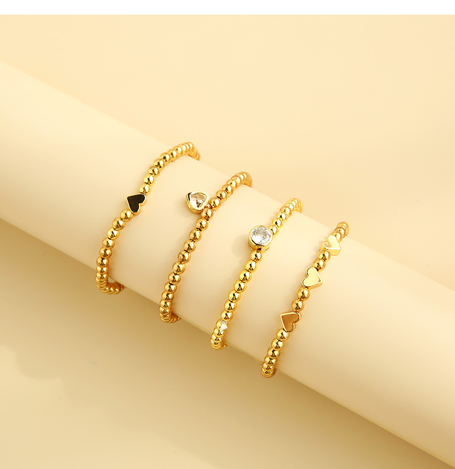 Fashion Golden Copper Beaded Love Bracelet,Bracelets