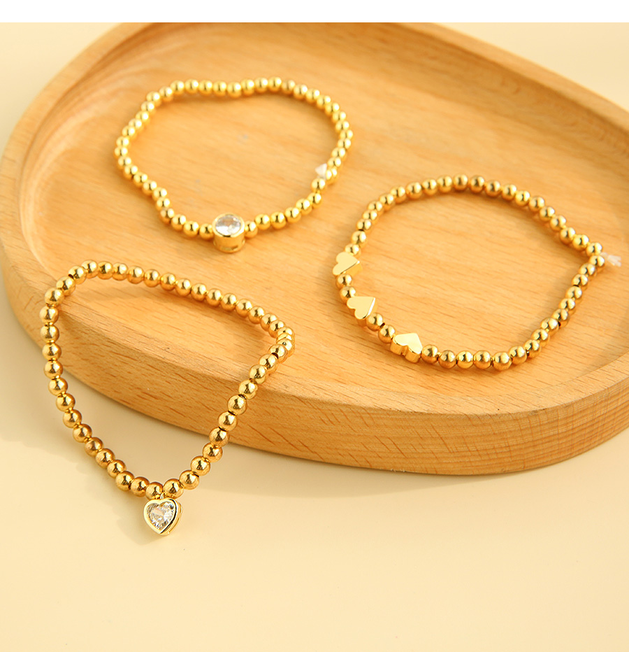 Fashion Golden Copper Beaded Love Bracelet,Bracelets