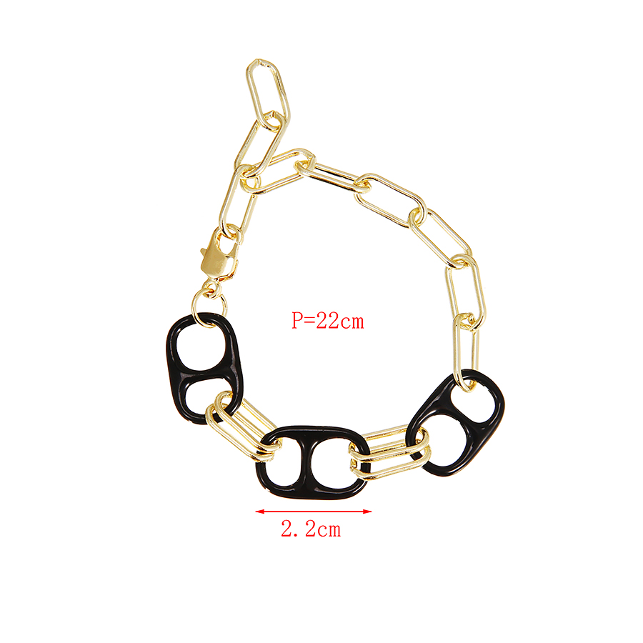Fashion Black Copper Drip Oil Nose Thick Chain Bracelet,Bracelets