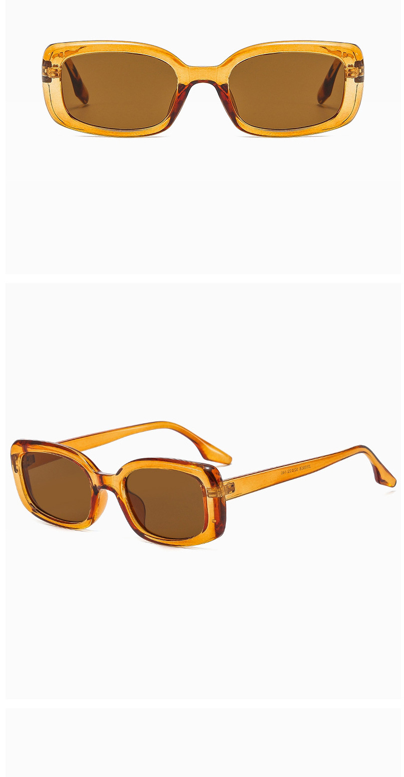 Fashion Transparent Yellow Resin Small Frame Sunglasses,Women Sunglasses