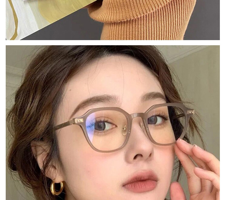 Fashion Transparent Gray Polygonal Rice Nice Flat Glasses,Fashion Glasses