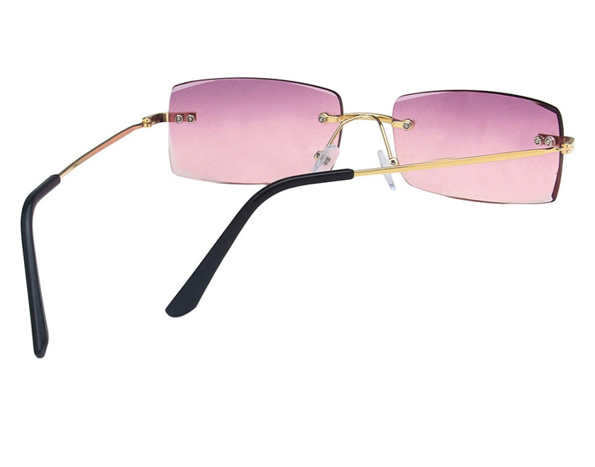 Fashion Transparent White Frameless Square Sunglasses,Women Sunglasses