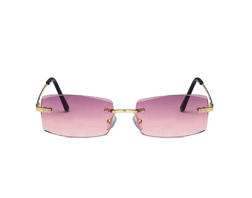 Fashion Powder Frameless Square Sunglasses,Women Sunglasses
