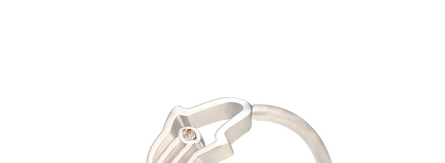 Fashion White Gold Micro Inlaid Palm Open Ring,Rings