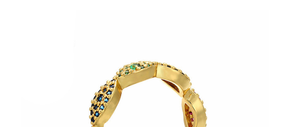 Fashion White Gold Micro-set Geometric Ring,Rings