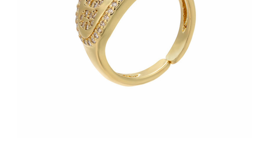 Fashion (amore) Micro-set Zircon Letter Open Ring,Rings