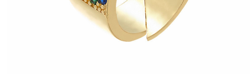 Fashion Gold Color Micro-set Geometric Open Ring,Rings