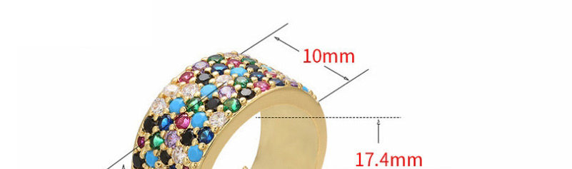 Fashion Gold Color Micro-set Geometric Open Ring,Rings