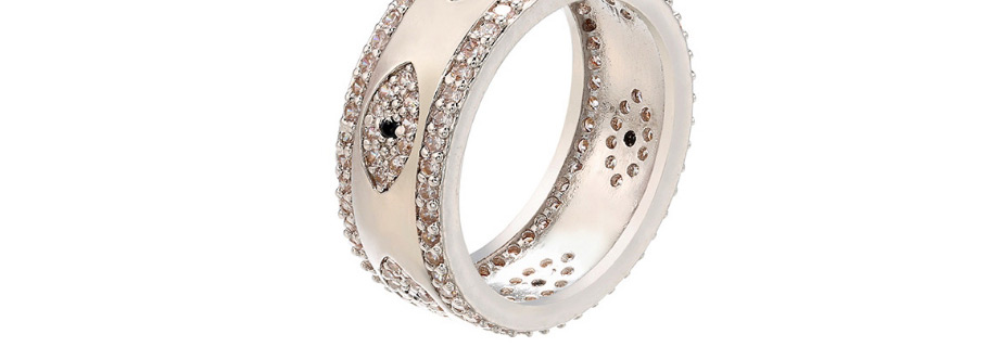 Fashion White Gold Micro Inlaid Eye Ring,Rings