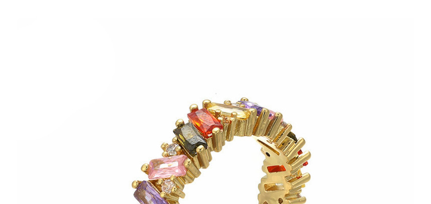 Fashion White Gold Micro-set Zircon Geometric Ring,Rings