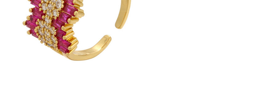 Fashion White Gold Oil Dripping Geometric Diamond Ring,Rings