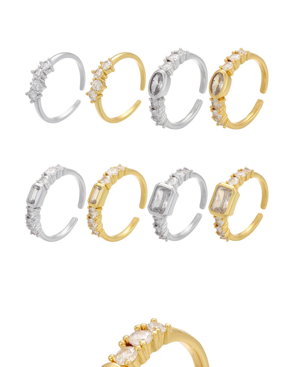 Fashion Round White Gold Micro-set Zircon Round Open Ring,Rings