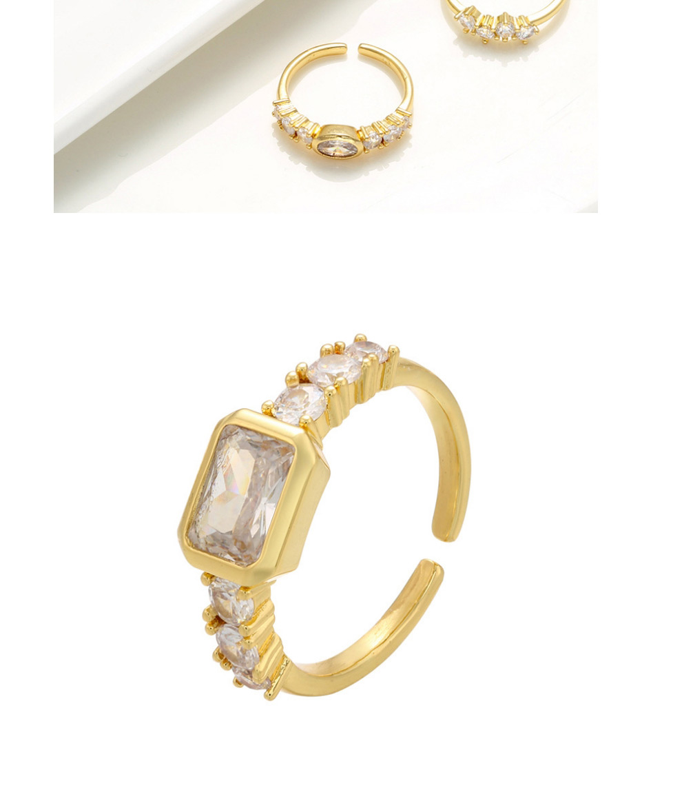 Fashion Round White Gold Micro-set Zircon Round Open Ring,Rings