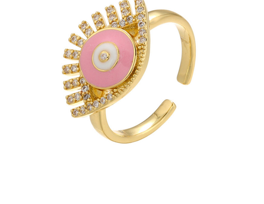 Fashion Pink Oil Drop Diamond Eyelashes Eye Opening Ring,Rings