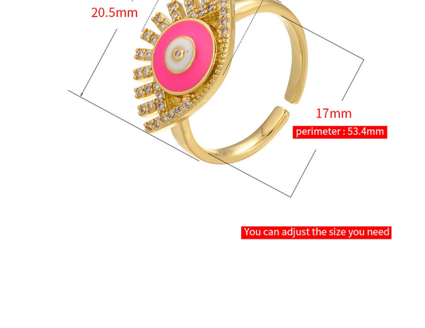 Fashion Pink Oil Drop Diamond Eyelashes Eye Opening Ring,Rings