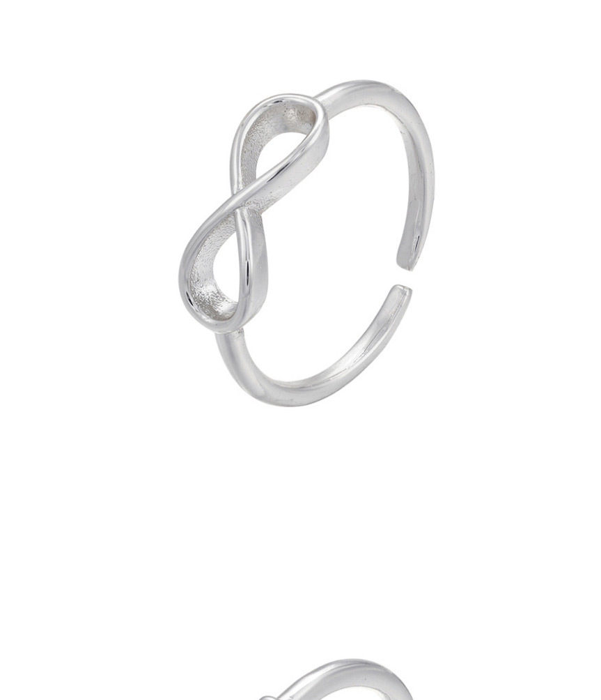 Fashion Oval White Gold Micro-set Openwork Geometric Open Ring,Rings