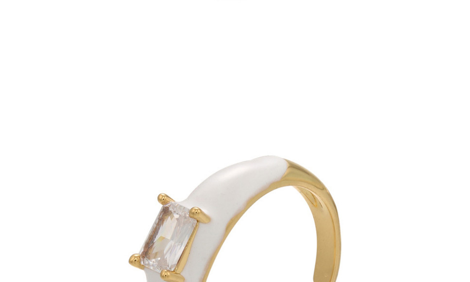 Fashion Pink Oil Dripping Rectangular Open Ring,Rings