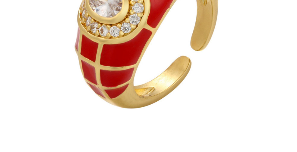 Fashion Color Oil Drop Diamond Mesh Ring,Rings