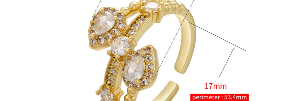 Fashion Gold Color Slightly Inlaid Snake-shaped Three-tier Ring,Rings