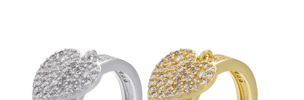 Fashion White Gold Love Zircon Open Ring,Rings