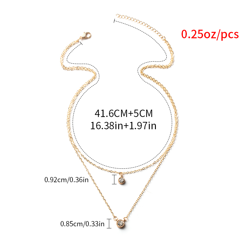 Fashion Gold Color Multi-layer Crystal Round Bead Necklace,Multi Strand Necklaces
