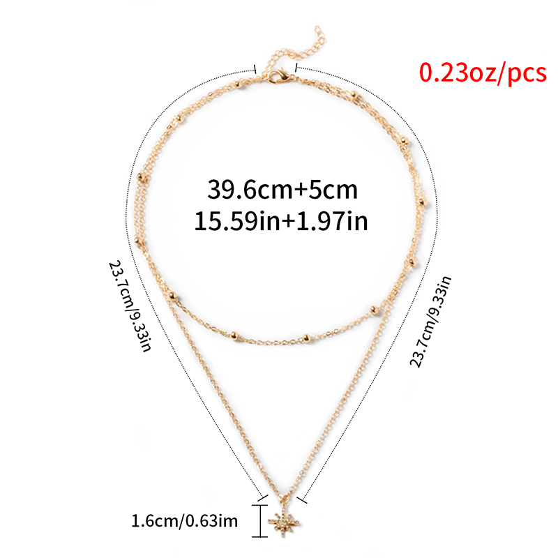 Fashion Gold Color Gold-plated Crystal Multi-layer Necklace,Multi Strand Necklaces