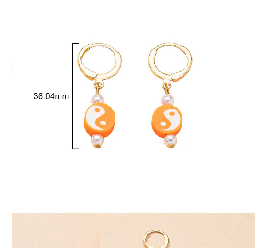 Fashion Orange Soft Pottery Gossip Ear Ring,Hoop Earrings