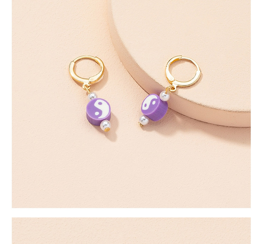 Fashion Blue Soft Pottery Gossip Ear Ring,Hoop Earrings