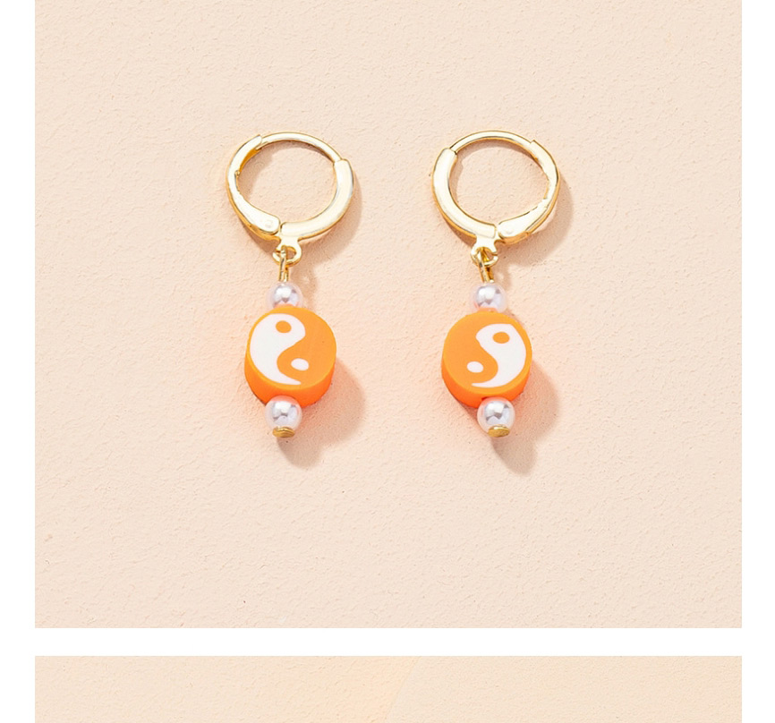 Fashion Orange Soft Pottery Gossip Ear Ring,Hoop Earrings
