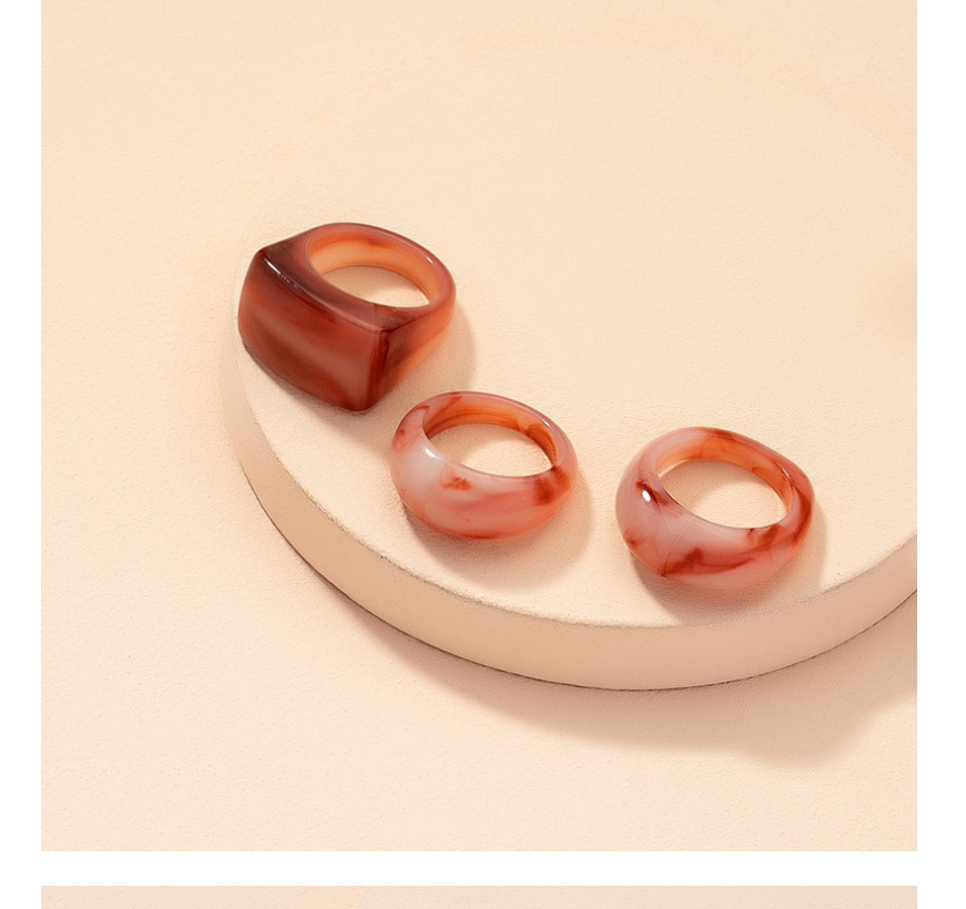 Fashion Amber Acrylic Resin Ring Set,Jewelry Sets