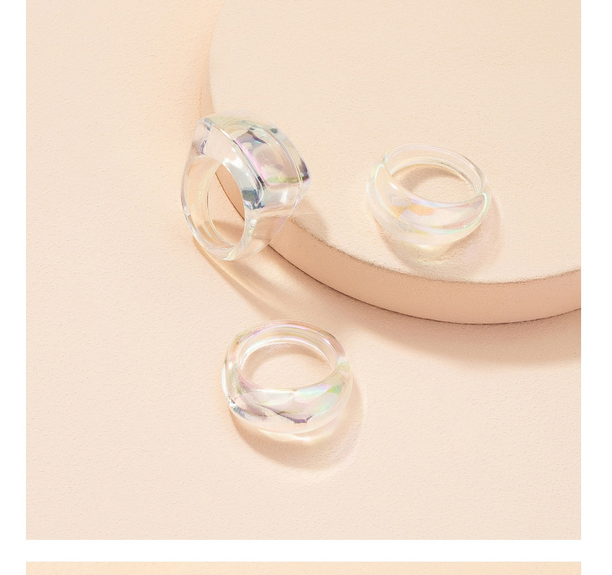Fashion Amber Acrylic Resin Ring Set,Jewelry Sets