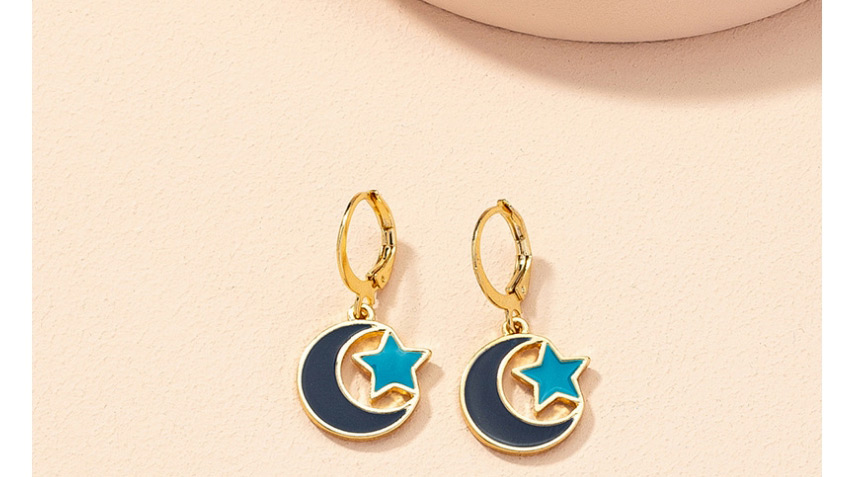Fashion Blue Moon Star Stud Earrings,Stud Earrings