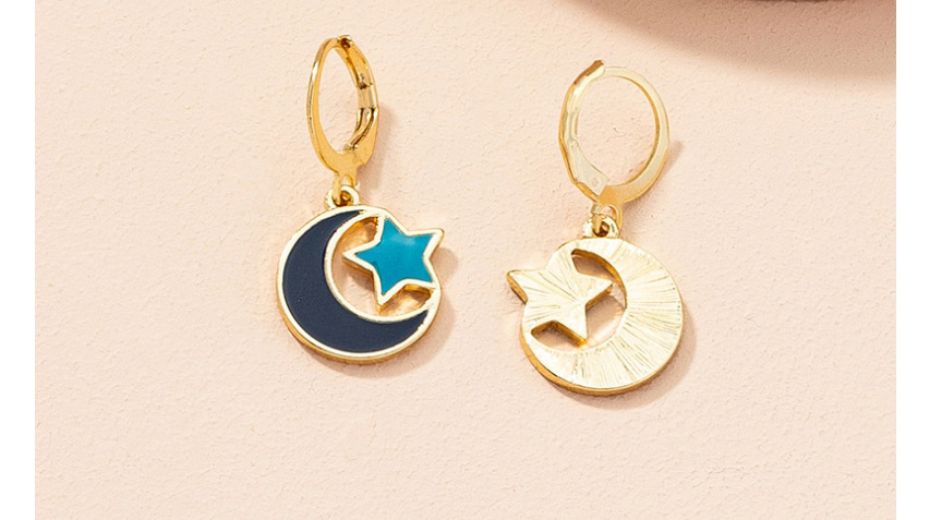 Fashion Blue Moon Star Stud Earrings,Stud Earrings