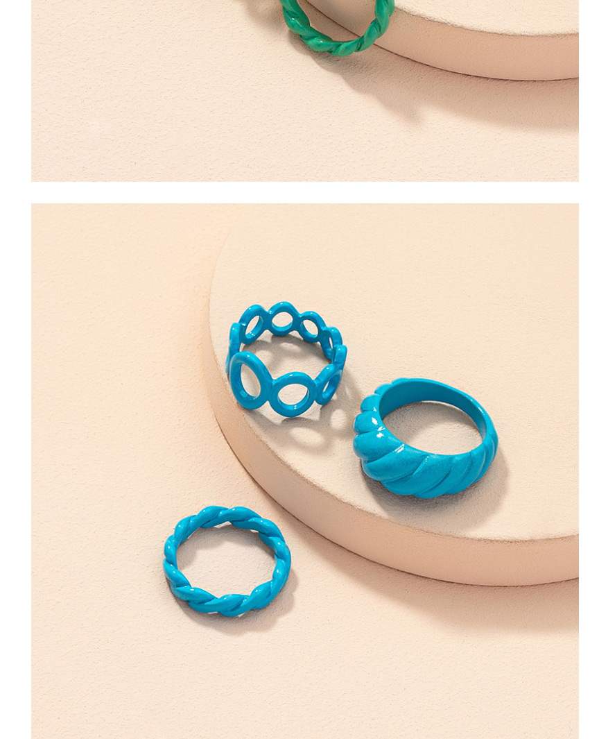 Fashion Blue Suit Thread Hollow Ring Set,Jewelry Sets
