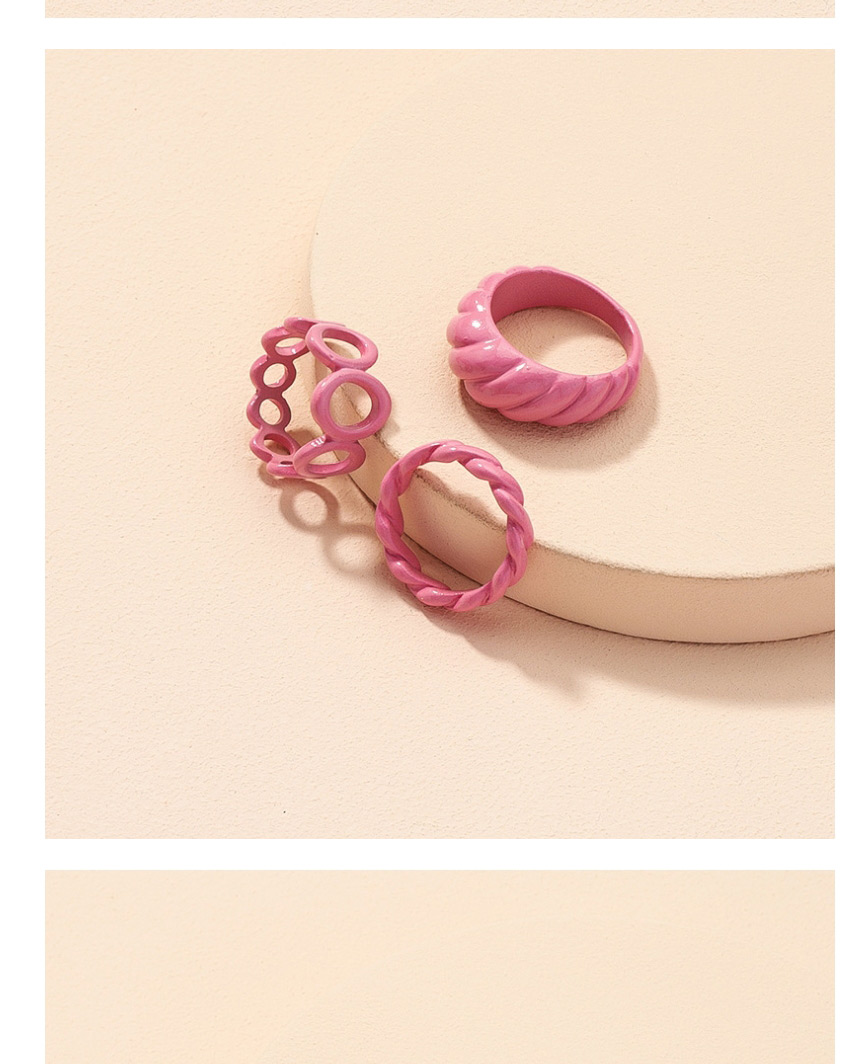 Fashion Pink Suit Thread Hollow Ring Set,Jewelry Sets