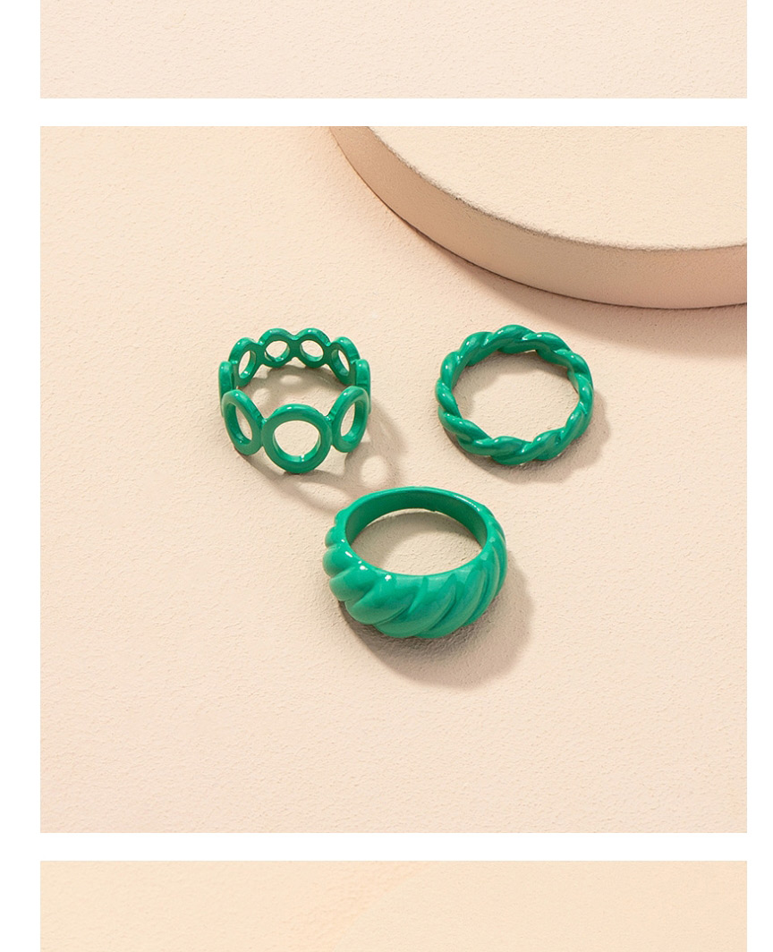 Fashion Green Suit Thread Hollow Ring Set,Jewelry Sets