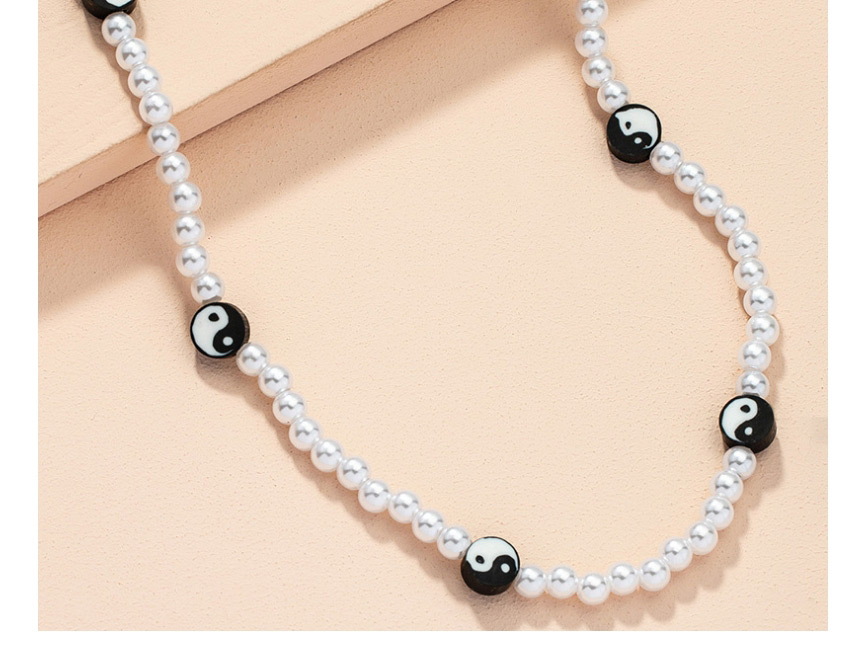 Fashion Black And White Gossip Gossip Pearl Necklace,Beaded Necklaces