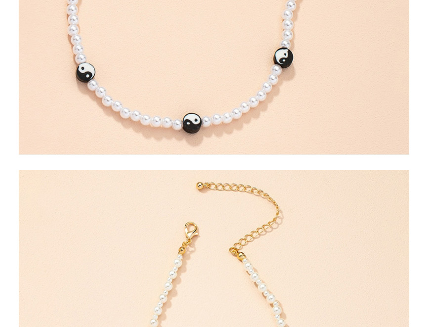 Fashion Black And White Gossip Gossip Pearl Necklace,Beaded Necklaces