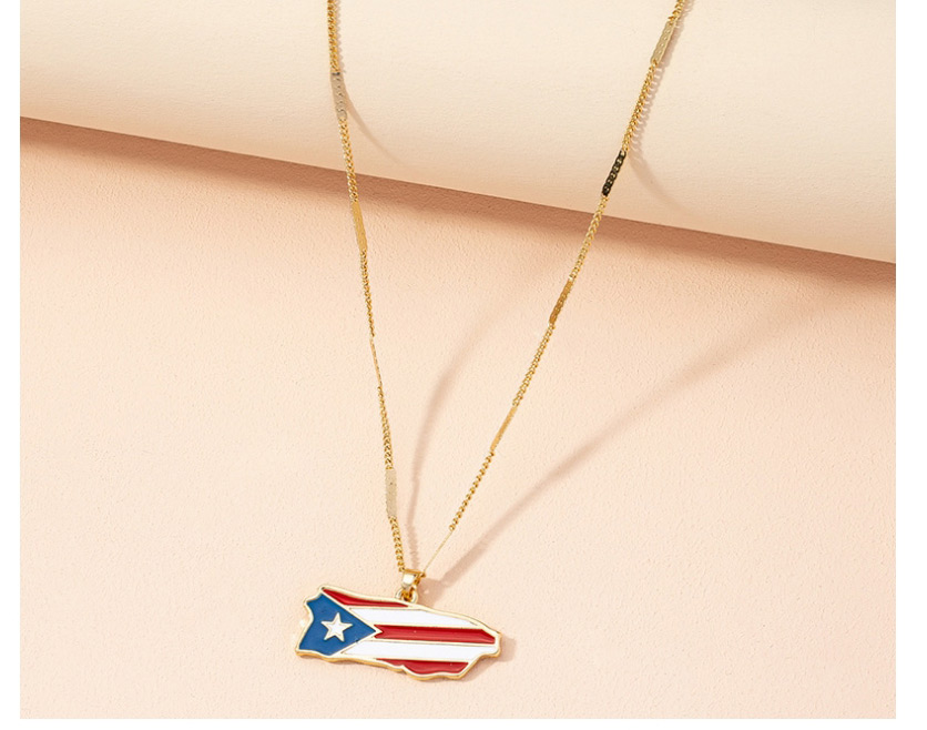 Fashion Gold Color Alloy Dripping Oil Flag Necklace,Pendants