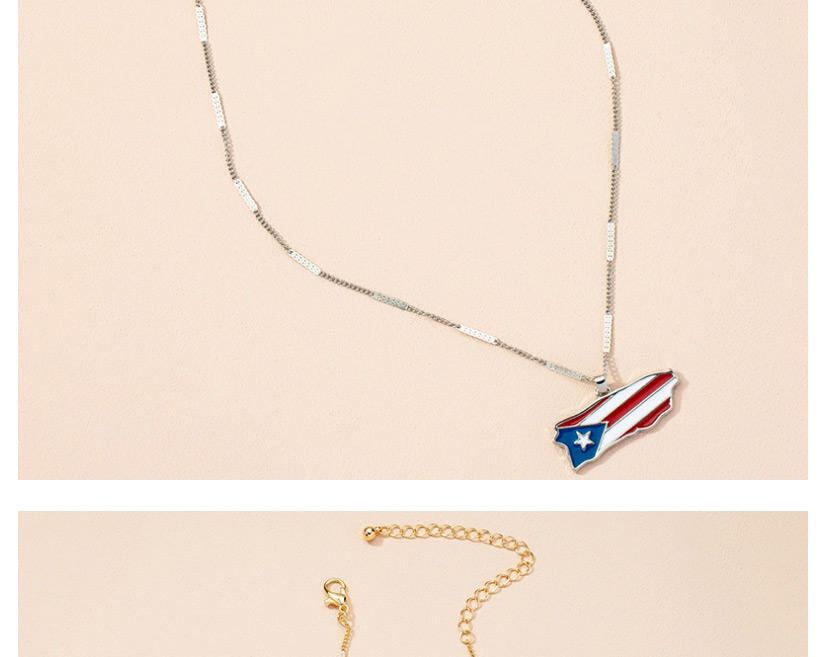 Fashion Gold Color Alloy Dripping Oil Flag Necklace,Pendants