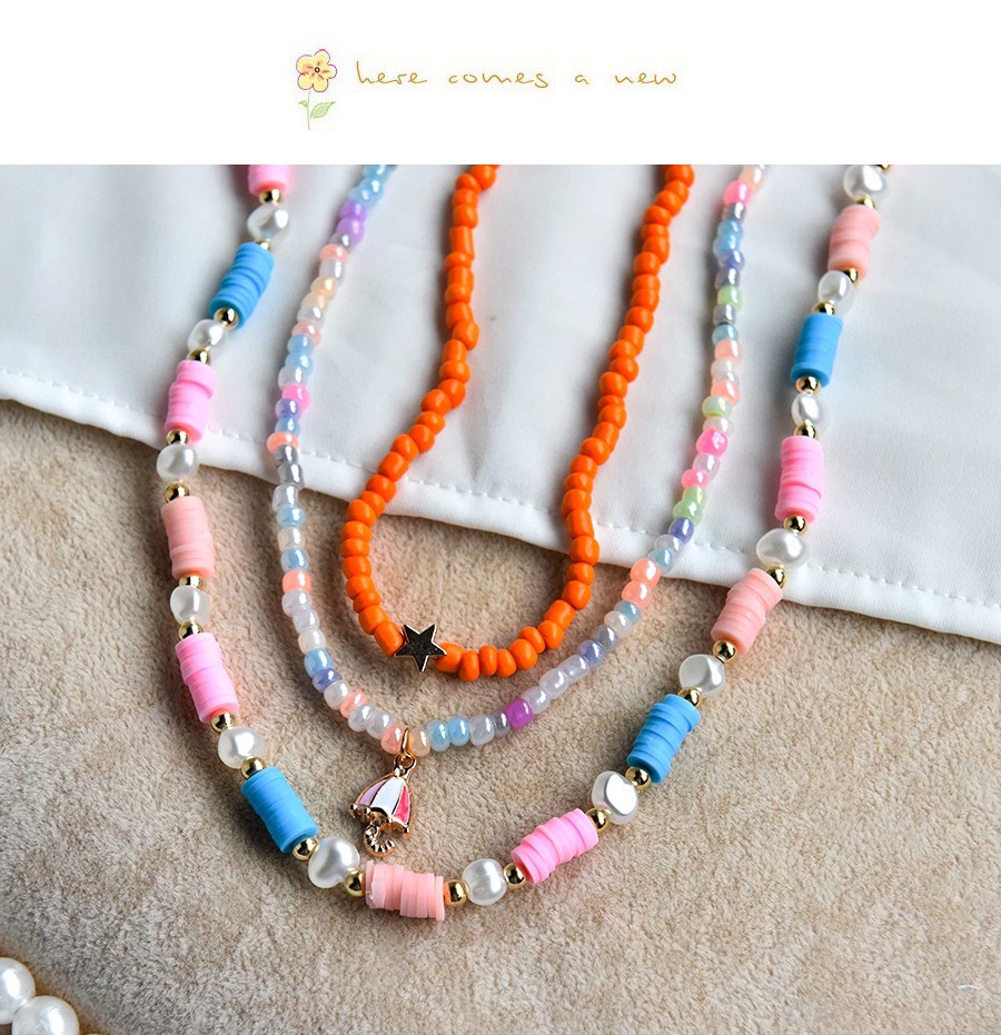Fashion Color Soft Tao Rice Beads Umbrella Multilayer Necklace,Multi Strand Necklaces