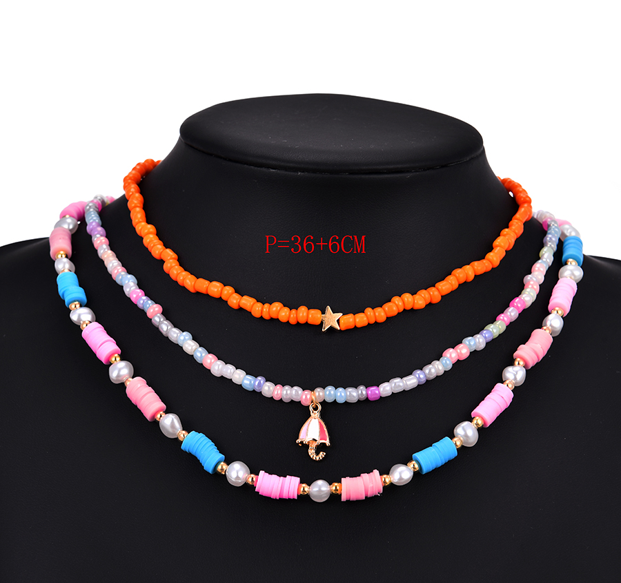 Fashion Color Soft Tao Rice Beads Umbrella Multilayer Necklace,Multi Strand Necklaces