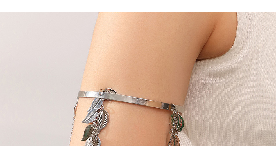Fashion Silver Color Metal Leaf Tassel Armband,Body Chains