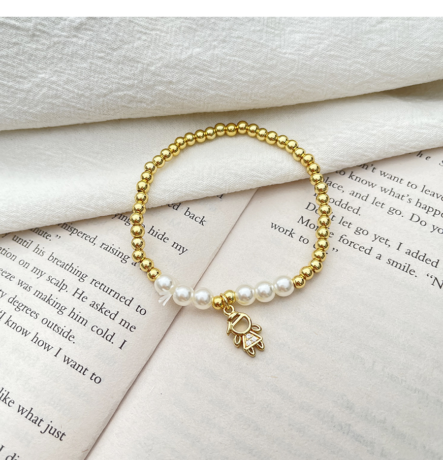 Fashion Gold Color Copper Beaded Dripping Pearl Boy Bracelet,Bracelets