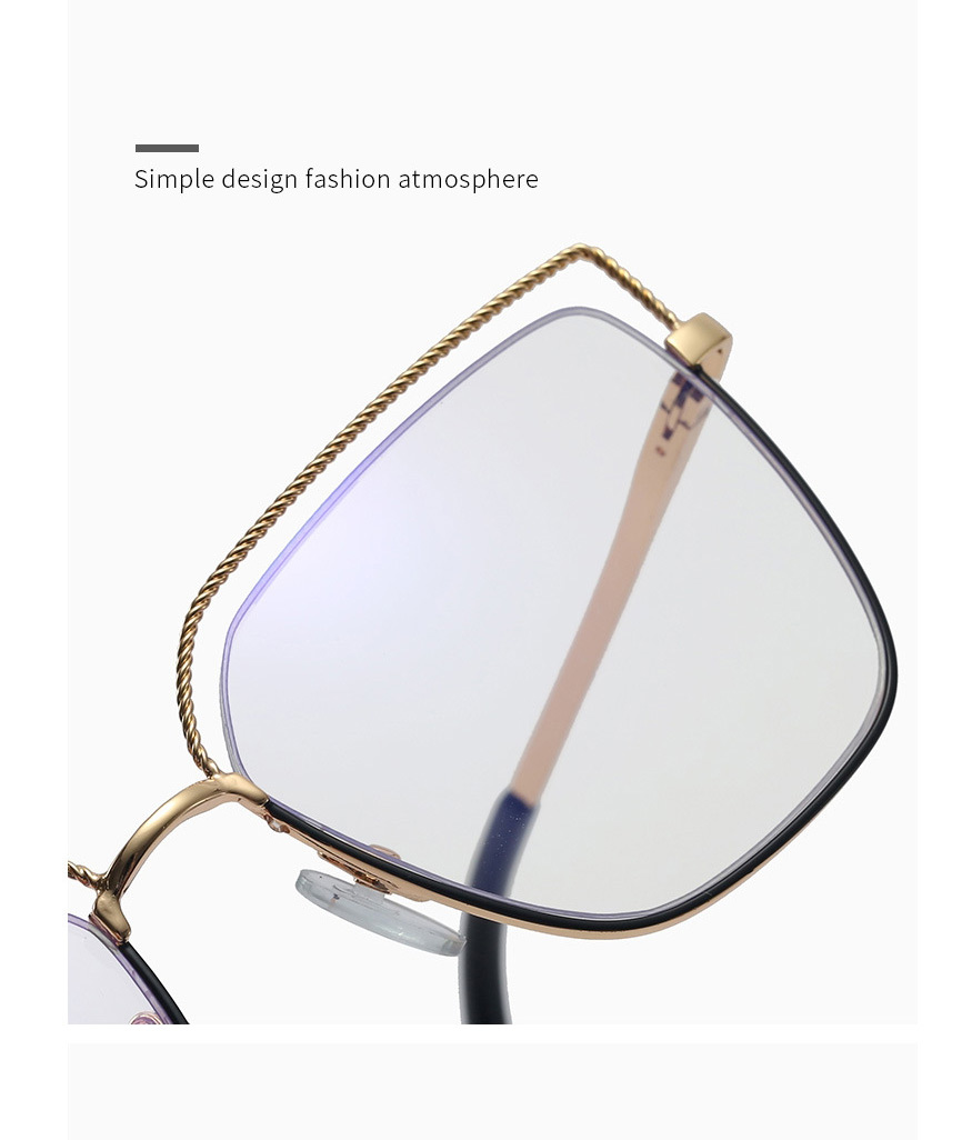 Fashion C1 White Large Square Flat Glasses Frame,Fashion Glasses
