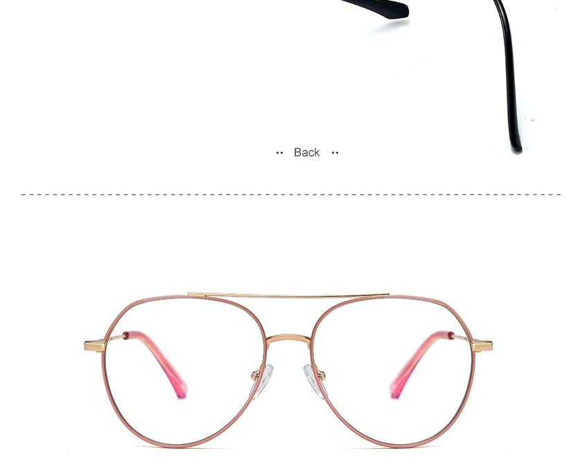 Fashion C8 Bean Paste Metal Double Beam Large Frame Flat Glasses,Fashion Glasses
