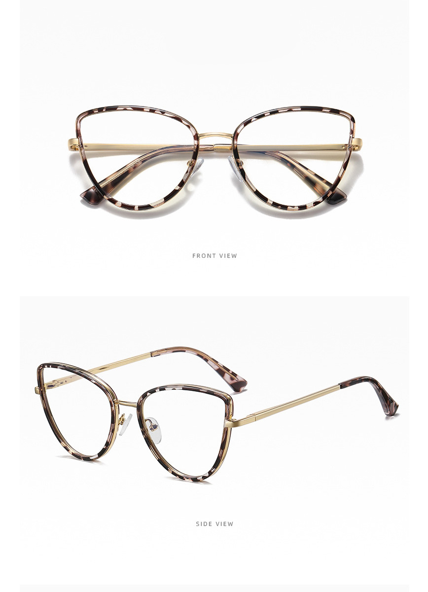 Fashion C6 Leopard Cat-eye Frame Flat Glasses,Fashion Glasses